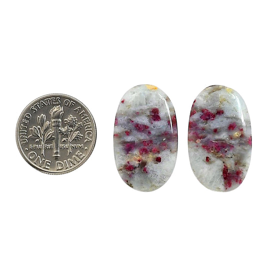 Cinnabar Pair 14.1x23.4x4.3 mm Oval Shape Polished Gemstone LS51-06745