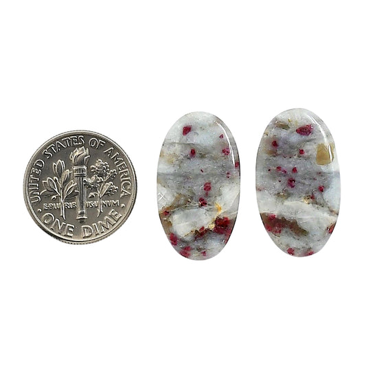 Cinnabar Pair 13x23x4.3 mm Oval Shape Polished Gemstone LS51-06746