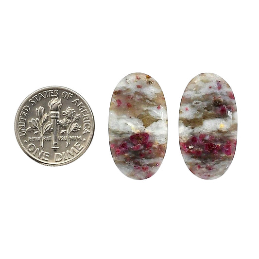 Cinnabar Pair 13.1x23.6x4.5 mm Oval Shape Polished Gemstone LS51-06748