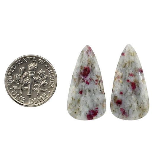 Cinnabar Pair 13.3x25.6x4.7 mm Pear Shape Polished Gemstone LS51-06754