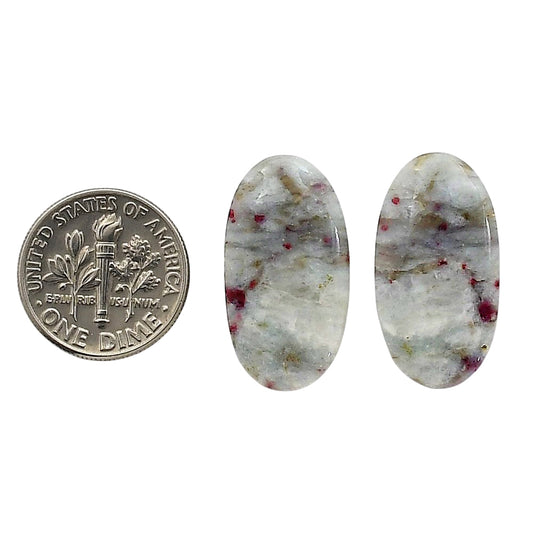 Cinnabar Pair 13x14.15x4.5 mm Oval Shape Polished Gemstone LS51-06756