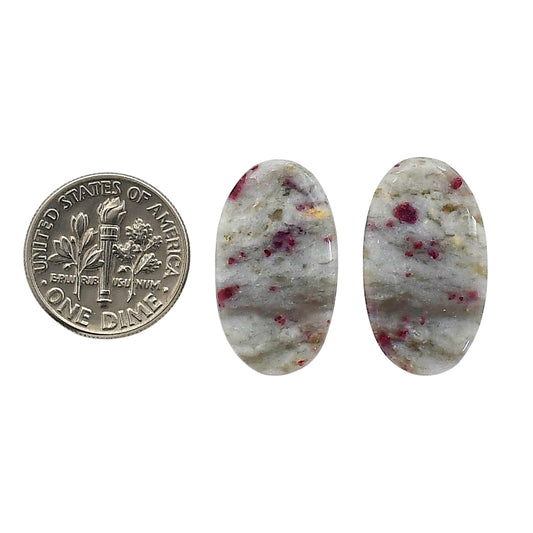 Cinnabar Pair 13.3x23.15x4 mm Oval Shape Polished Gemstone LS51-06758