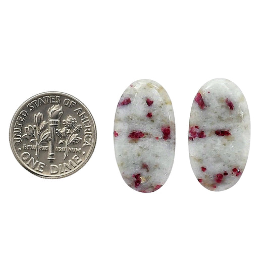 Cinnabar Pair 12.6x23x4 mm Oval Shape Polished Gemstone LS51-06765