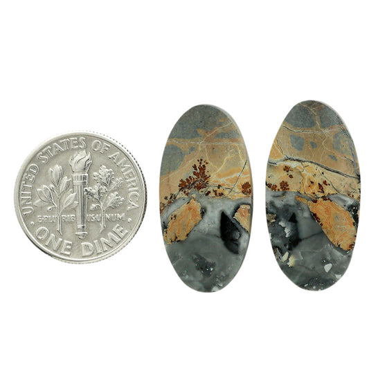 Maligano Jasper Pair 12.5x25x4 mm Oval Shape Polished Gemstone LS53-07070