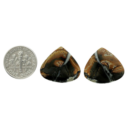 Maligano Jasper Pair 18.9x21.1x3.3 mm Heart Shape Polished Gemstone LS53-07072