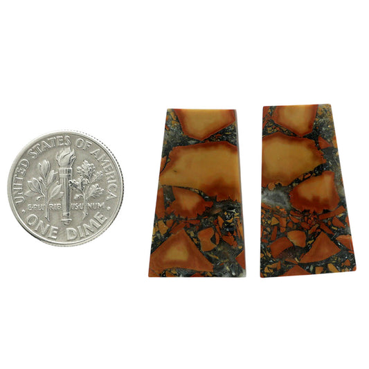 Maligano Jasper Pair 14.7x25.55x3.7 mm Fancy Shape Polished Gemstone LS53-07073