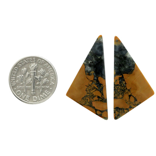 Maligano Jasper Pair 14.9x30.3x3.5 mm Fancy Shape Polished Gemstone LS53-07078