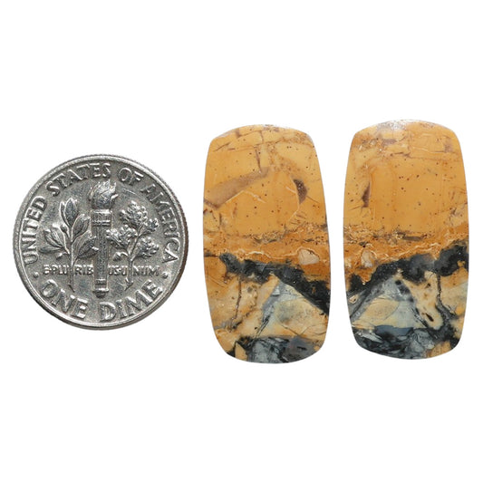 Maligano Jasper Pair 12.6x24x4.3 mm Cushion Shape Polished Gemstone LS53-07549
