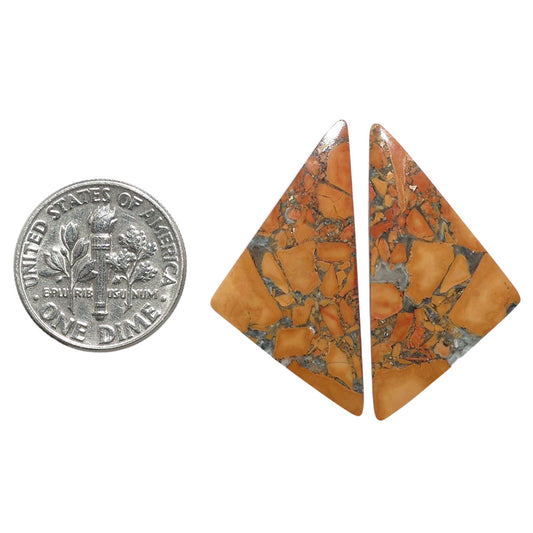 Maligano Jasper Pair 15.5x30.3x3.5 mm Fancy Shape Polished Gemstone LS53-07551