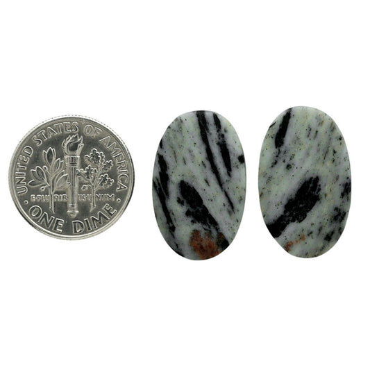 Hornblende Pair 13.1x21.2x3.5 mm Oval Shape Polished Gemstone LS54-07043