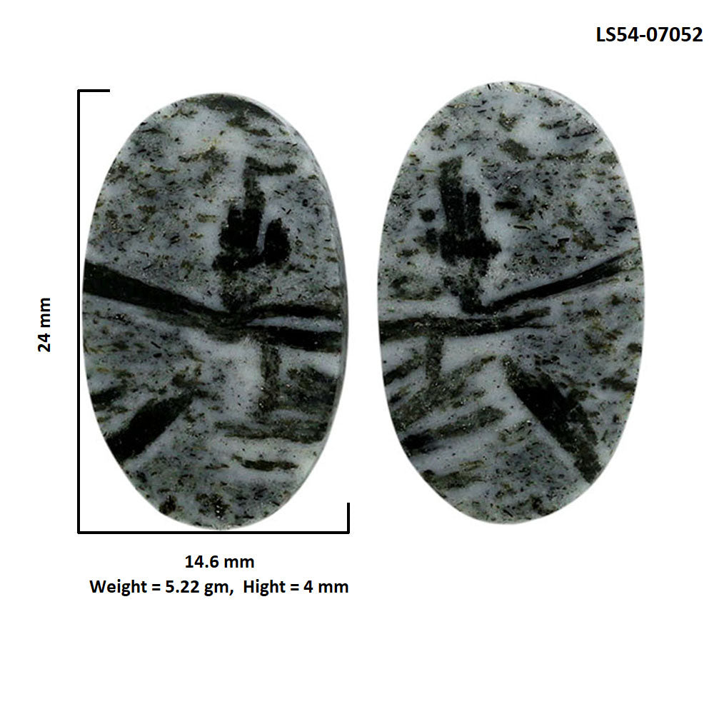 Hornblende Pair 14.6x24x4 mm Oval Shape Polished Gemstone LS54-07052