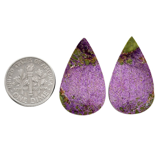 Purpurite Pair 16.1x27.4x3.5 mm Pear Shape Polished Gemstone LS60-04803