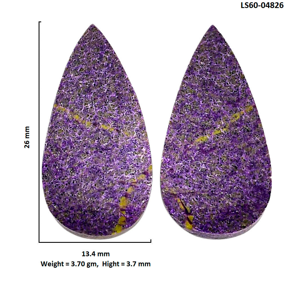 Purpurite Pair 13.4x26x3.7 mm Pear Shape Polished Gemstone LS60-04826