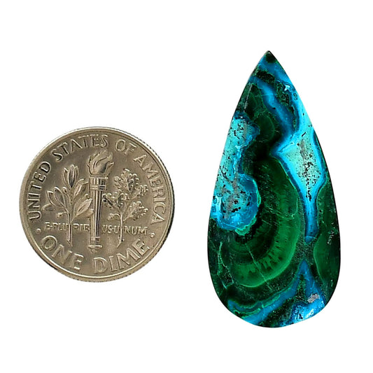 Azurite Malachite 15.2x31.6x4.5 mm Pear Shape Polished Gemstone LS63-05618