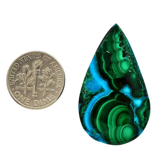 Azurite Malachite 21.6x36.6x5.5 mm Pear Shape Polished Gemstone LS63-05631