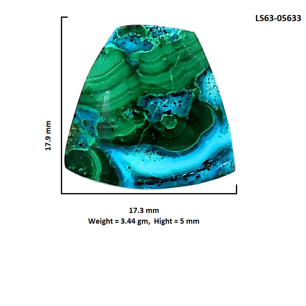 Azurite Malachite 17.3x17.9x5 mm Fancy Shape Polished Gemstone LS63-05633