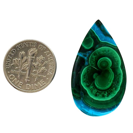Azurite Malachite 18.3x31.85x5 mm Pear Shape Polished Gemstone LS63-05638
