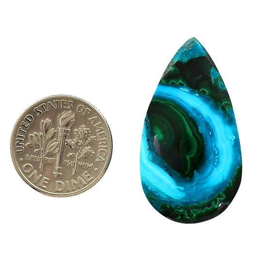 Azurite Malachite 17.8x32.35x5.4 mm Pear Shape Polished Gemstone LS63-05641