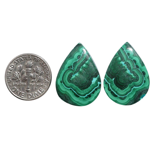 Azurite Malachite Pair 17x23.65x4 mm Pear Shape Polished Gemstone LS63-07703