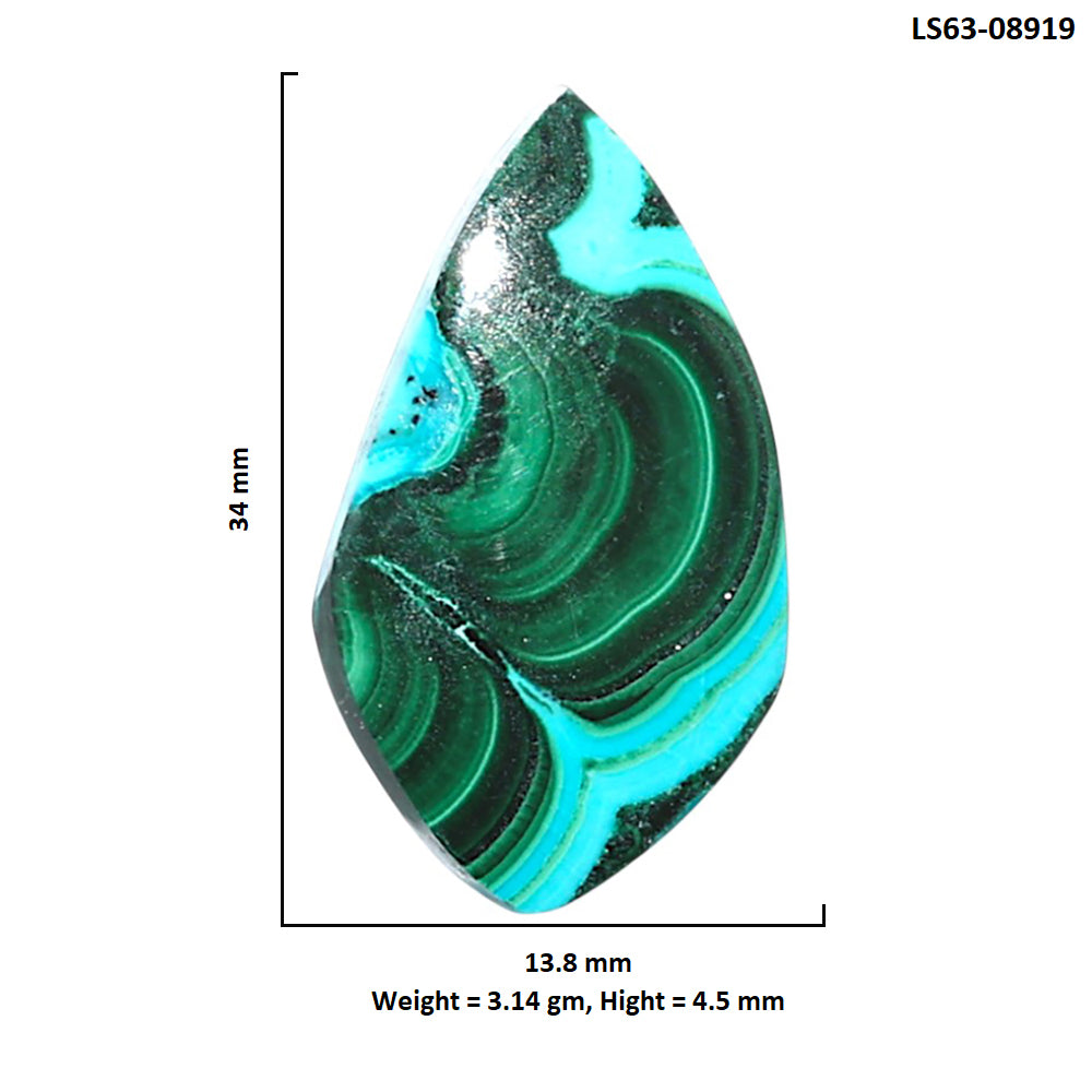 Azurite Malachite 13.8x34x4.5 mm Fancy Shape Polished Gemstone LS63-08919