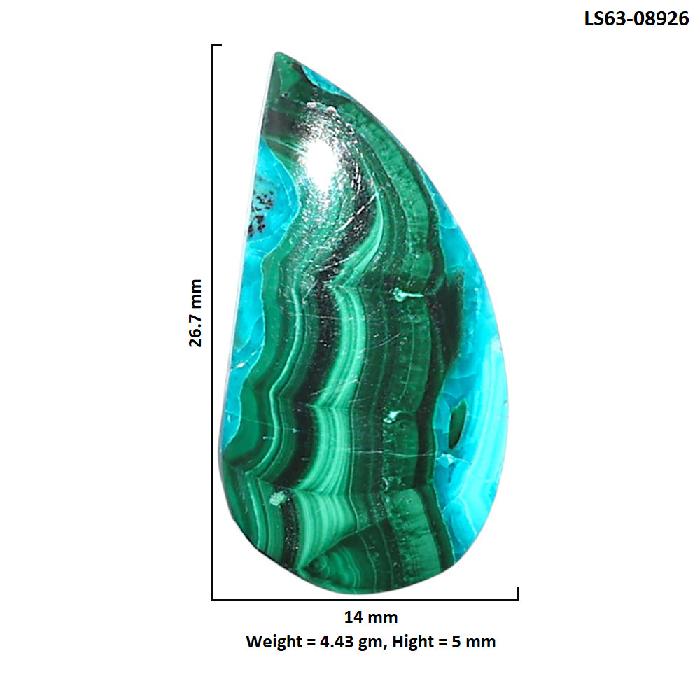 Azurite Malachite 14x26.7x5 mm Fancy Shape Polished Gemstone LS63-08926