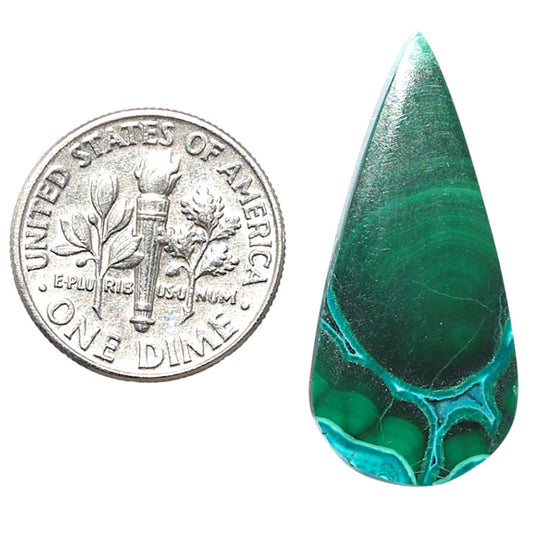 Azurite Malachite 13.6x29.65x3.3 mm Pear Shape Polished Gemstone LS63-08927