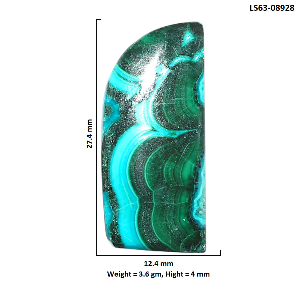 Azurite Malachite 12.4x27.4x4 mm Fancy Shape Polished Gemstone LS63-08928