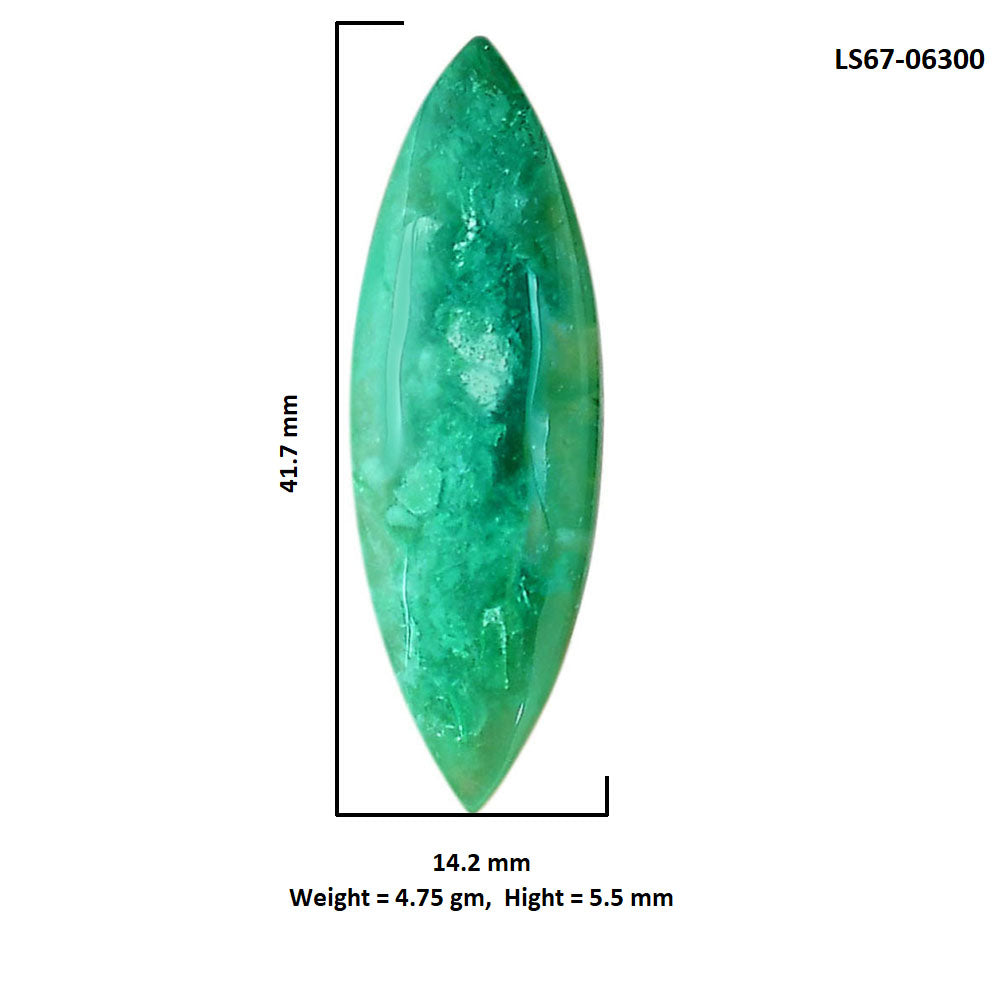 Australian Chrysoprase 14.2x41.7x5.5 mm Marquise Shape Polished Gemstone LS67-06300