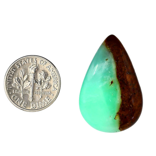 Boulder Chrysoprase 20x30.6x6 mm Pear Shape Polished Gemstone LS67-06315