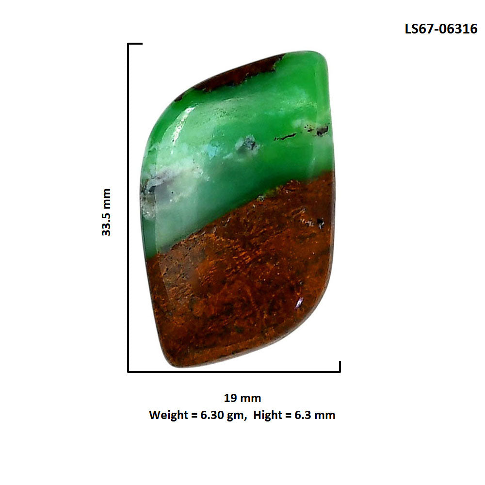 Boulder Chrysoprase 19x33.5x6.3 mm Fancy Shape Polished Gemstone LS67-06316