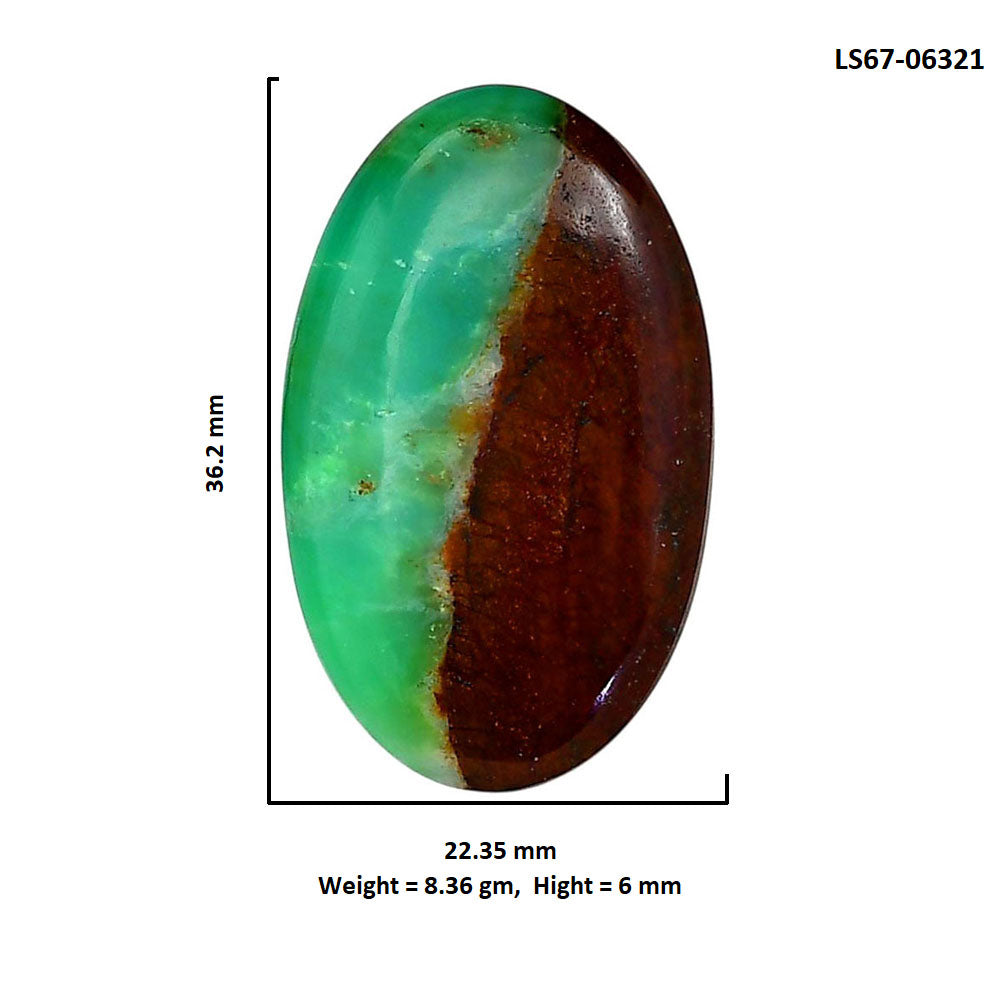 Boulder Chrysoprase 22.35x36.2x6 mm Oval Shape Polished Gemstone LS67-06321