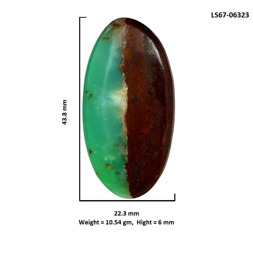 Boulder Chrysoprase 22.3x43.8x6 mm Oval Shape Polished Gemstone LS67-06323