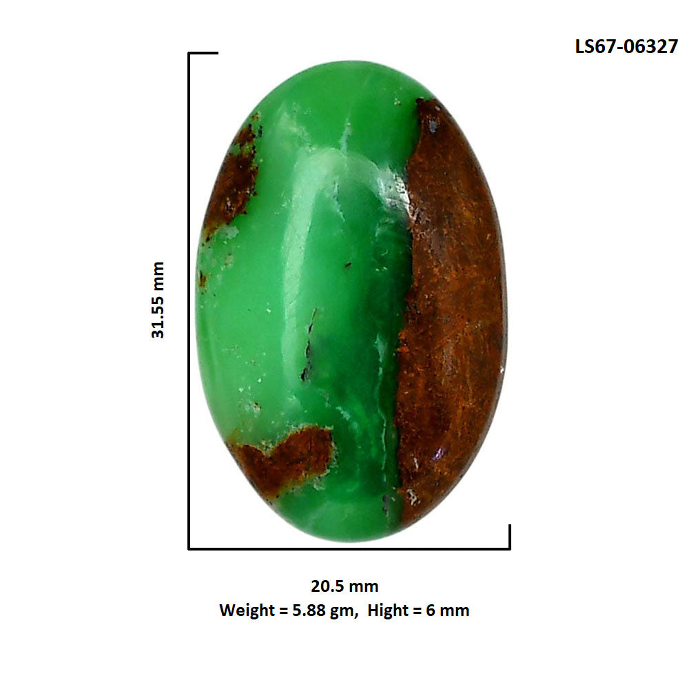 Boulder Chrysoprase 20.5x31.55x6 mm Oval Shape Polished Gemstone LS67-06327
