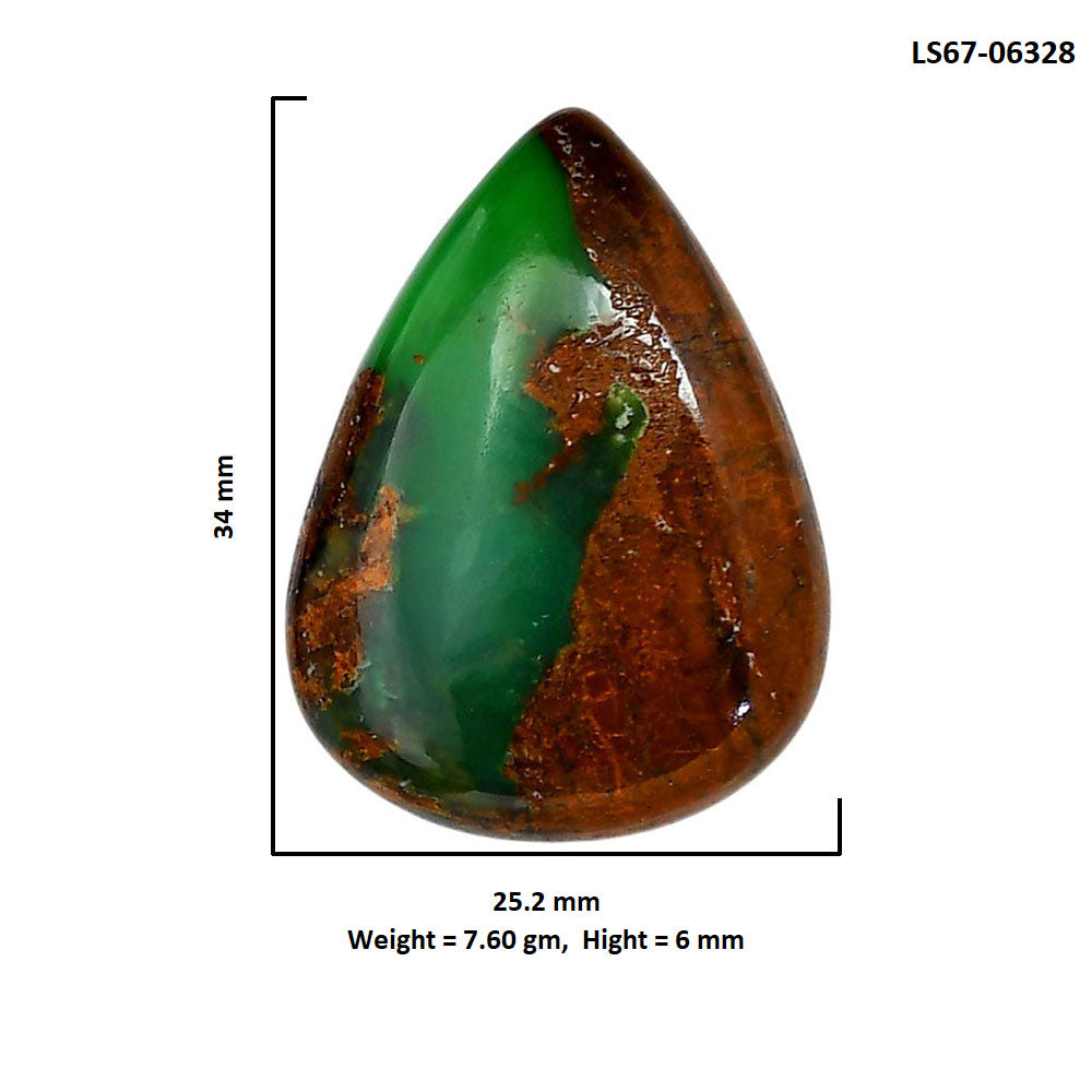 Boulder Chrysoprase 25.2x34x6 mm Pear Shape Polished Gemstone LS67-06328