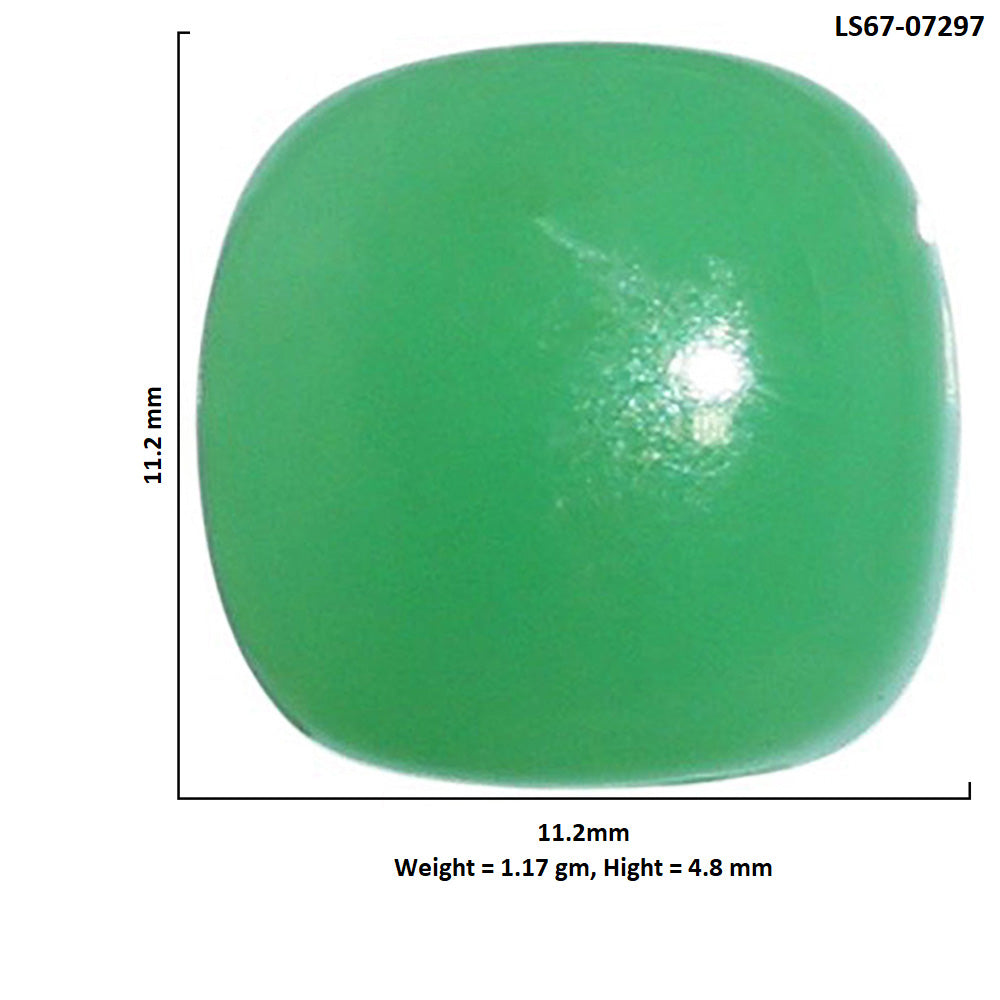 Chrysoprase 11.2x11.2x4.8 mm Cushion Shape Polished Gemstone LS67-07297