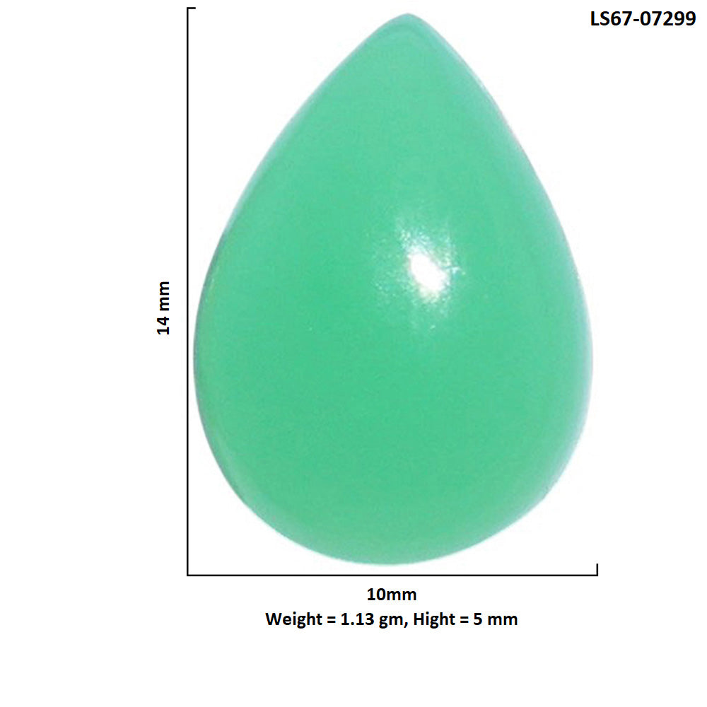Chrysoprase 10x14x5 mm Pear Shape Polished Gemstone LS67-07299