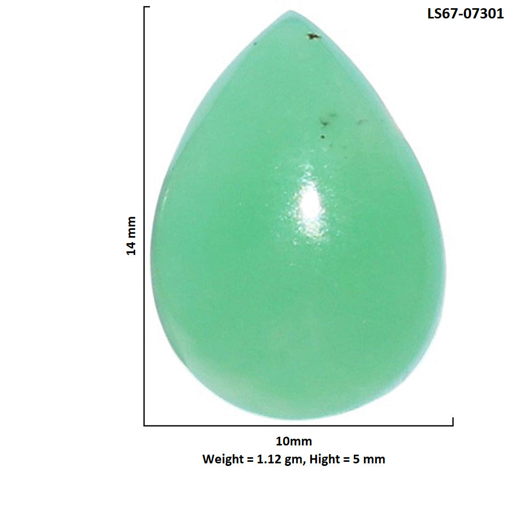 Chrysoprase 10x14x5 mm Pear Shape Polished Gemstone LS67-07301