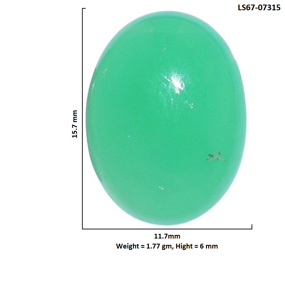 Chrysoprase 11.7x15.7x6 mm Oval Shape Polished Gemstone LS67-07315