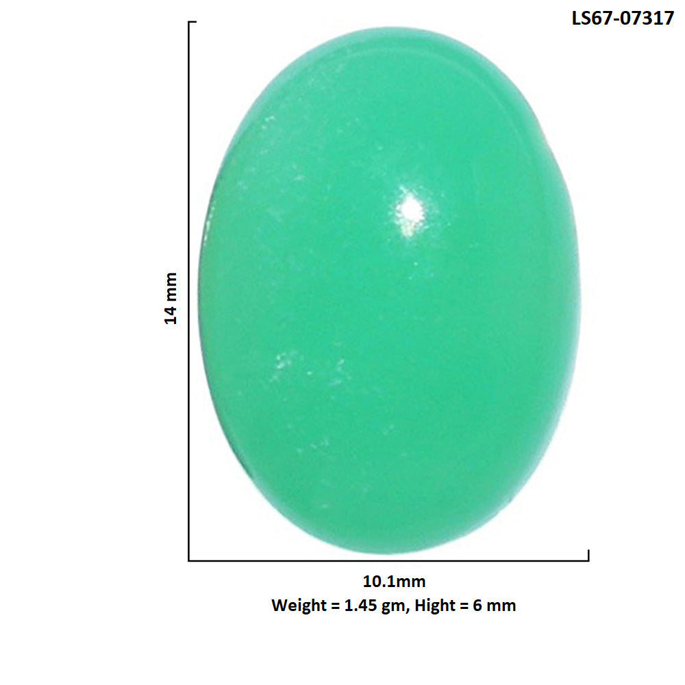 Chrysoprase 10.1x14x6 mm Oval Shape Polished Gemstone LS67-07317