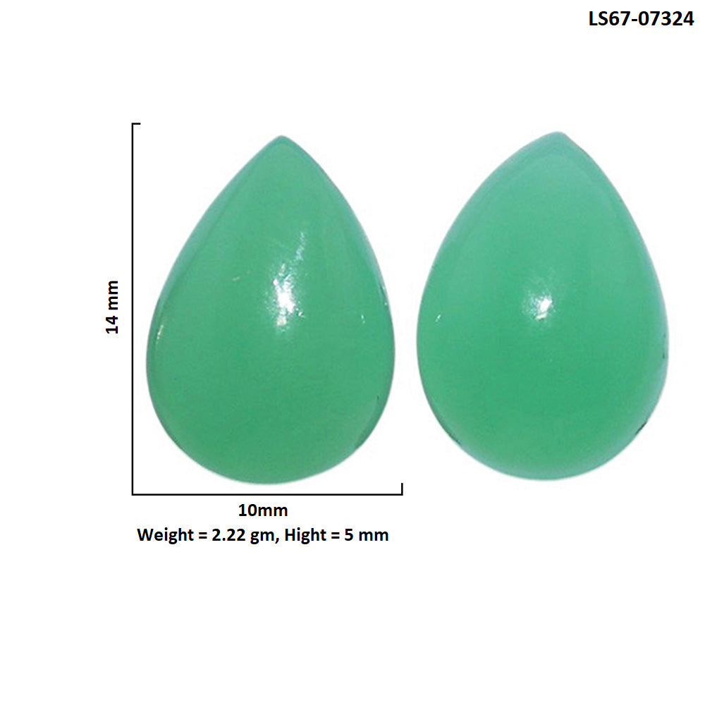 Chrysoprase Pair 10x14x5 mm Pear Shape Polished Gemstone LS67-07324