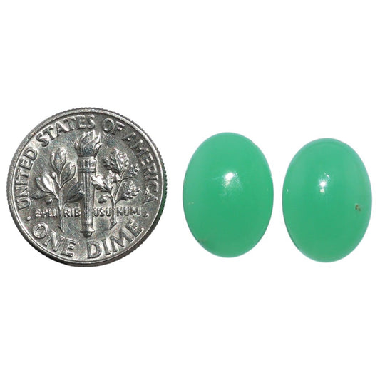 Chrysoprase Pair 10x14x5 mm Oval Shape Polished Gemstone LS67-07329