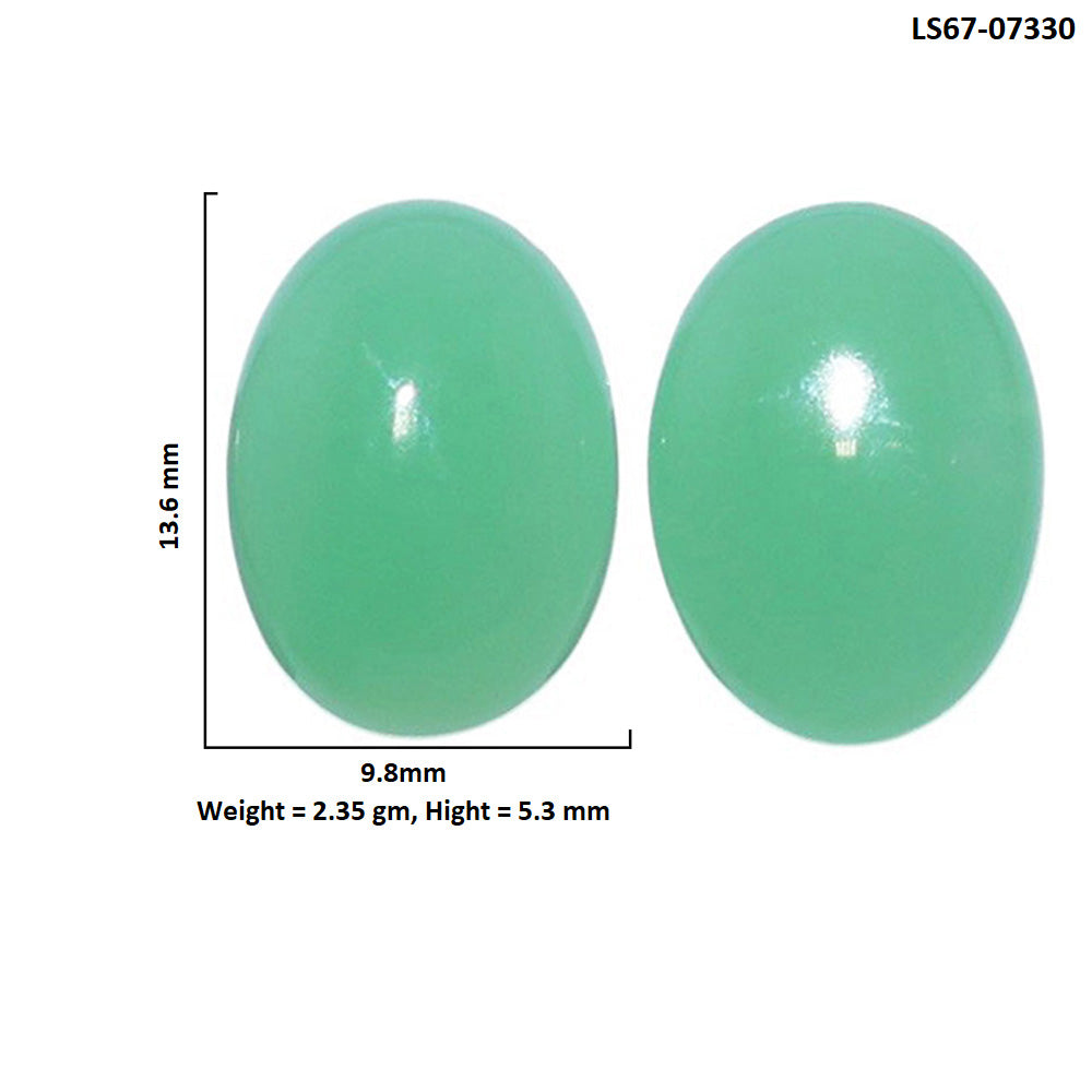 Chrysoprase Pair 9.8x13.6x5.3 mm Oval Shape Polished Gemstone LS67-07330