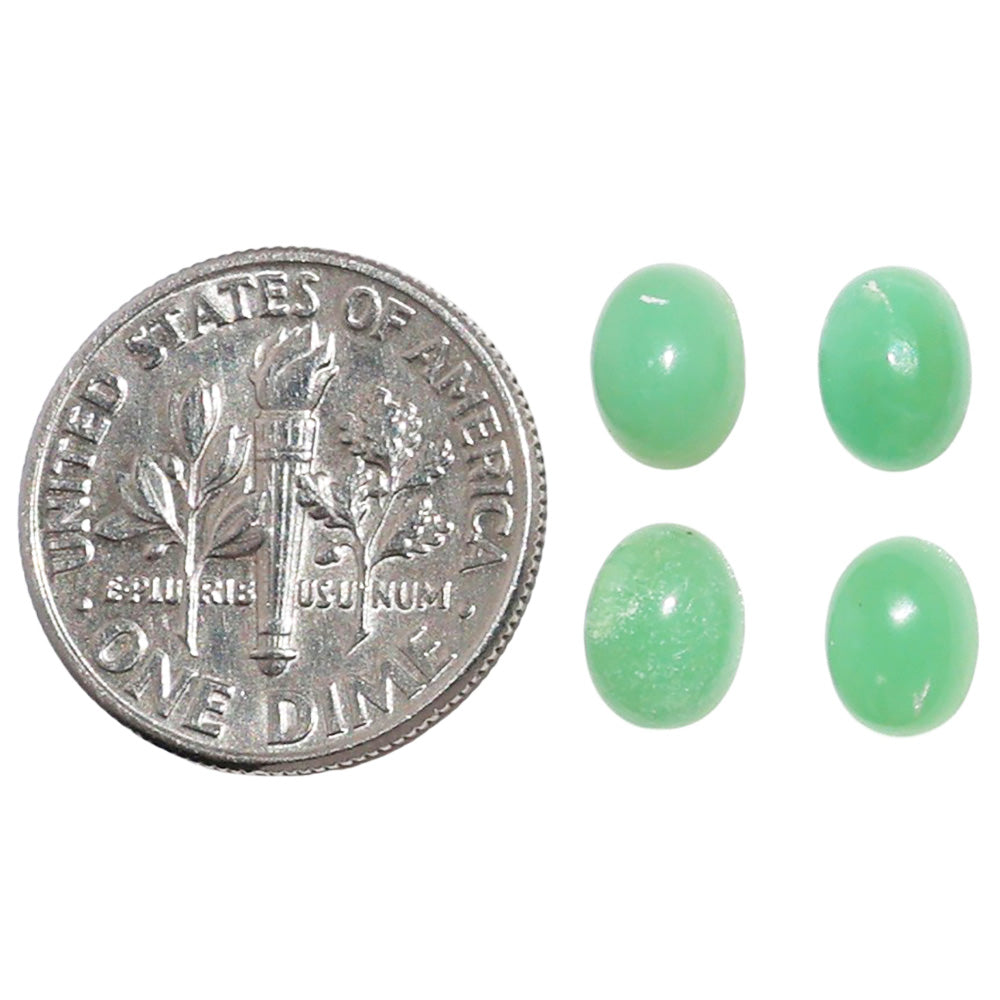 Chrysoprase 4 Pc 5x7x3.4 mm Oval Shape Polished Gemstone LS67-07335