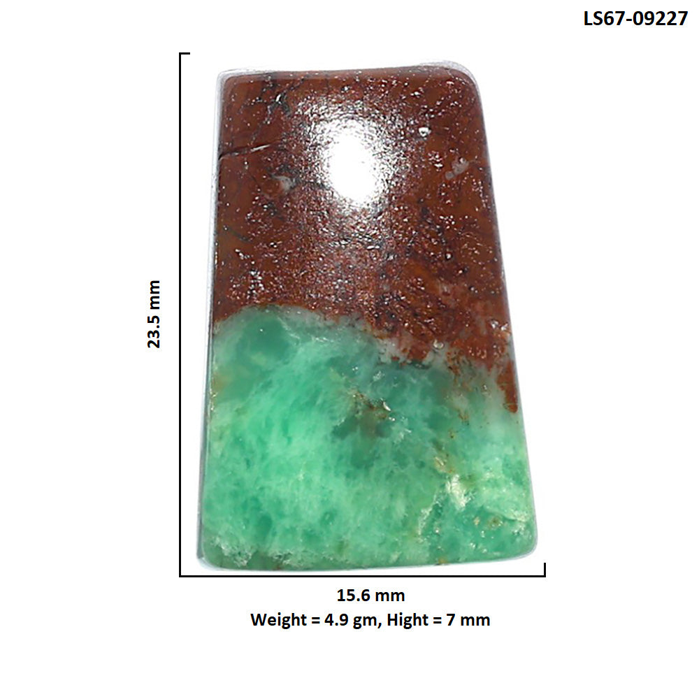 Natural Boulder Chrysoprase 15.6x23.5x7 mm Fancy Shape Polished Gemstone LS67-09227