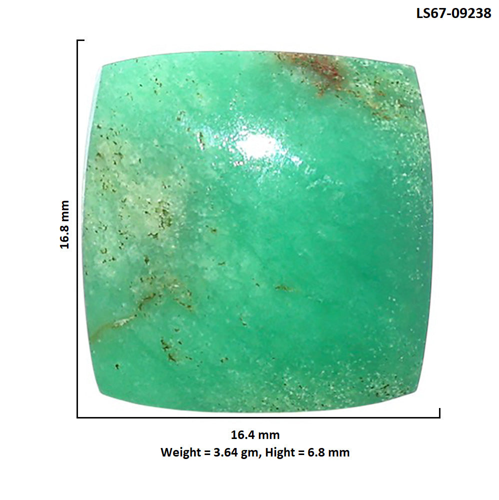 Natural Boulder Chrysoprase 16.4x16.8x6.8 mm Cushion Shape Polished Gemstone LS67-09238
