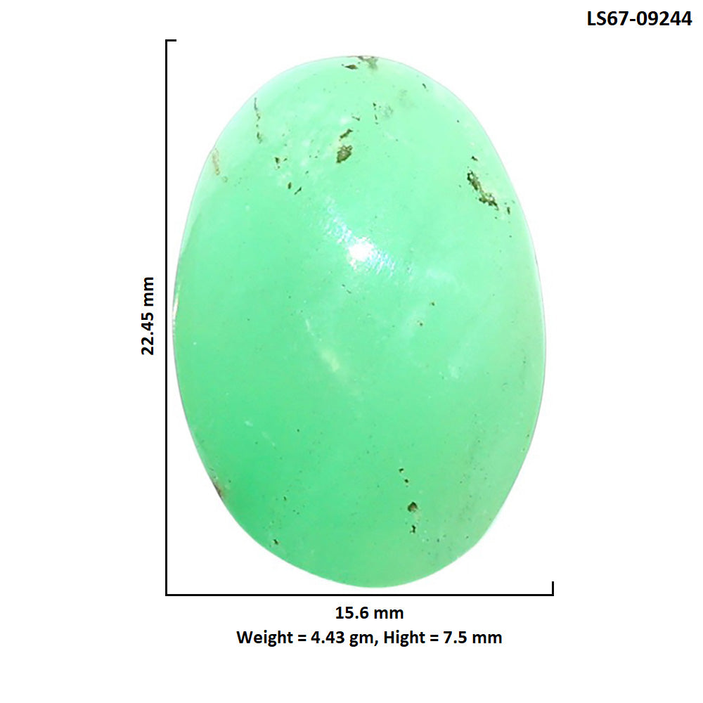 Natural Boulder Chrysoprase 15.6x22.45x7.5 mm Oval Shape Polished Gemstone LS67-09244