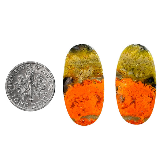 Indonesian Bumble Bee Pair 14.2x28.9x4 mm Oval Shape Polished Gemstone LS69-04111