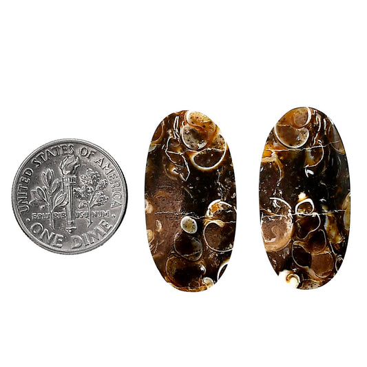 Turtella Jasper Pair 14.1x27.7x5 mm Oval Shape Polished Gemstone LS70-04151