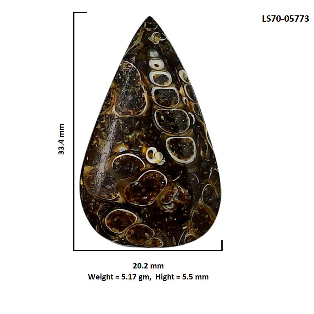 Turtella Jasper 20.2x33.4x5.5 mm Pear Shape Polished Gemstone LS70-05773