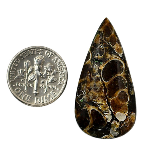 Turtella Jasper 18x35.5x6.5 mm Pear Shape Polished Gemstone LS70-05790